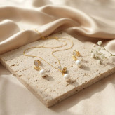 نیم ست ژوپینگ طرح طلا مرواریدی